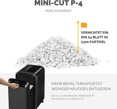 Fellowes знищувач паперу High Security (P5), офісний, Powershred LX221, Microcut, 30 л кошик, 100% без залишків, Safesense, 2000 частинок/арк (2x12 мм), 20 арк