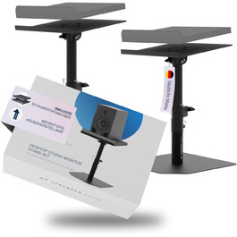 Стійкий підлоговий стенд Sprenger Audio для динаміків + звукопоглиначі, нахил ±20°, вантажопідйомність до 28 кг, для столу, студії, DJ-стілу