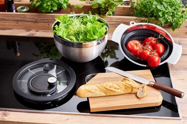 Салатниця-відцентрофуга RÖSLE з нержавіючої сталі 18/10, діаметр 24 см, об'єм 27x25.5x18.5 см