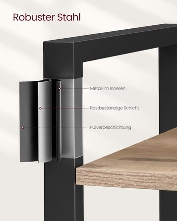 Стелаж VASAGLE з 6 полицями, сталевий каркас, для вітальні, спальні, кабінету, 30 x 80 x 186 см, індустріальний дизайн, вінтажний колір (коричневий + чорний)