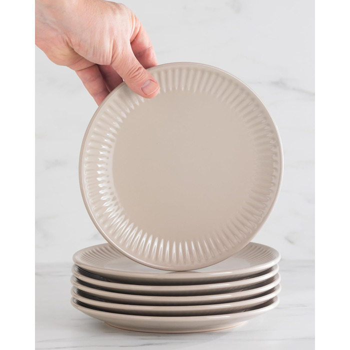 Набір посуду Steingut Hygge 48 предметів для 12 осіб, бежевий колір, преміум якість