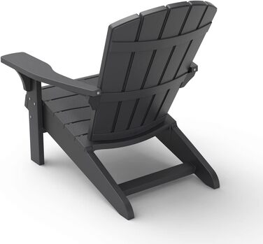 Стілець Keter Adirondack Allibert Troy пластиковий для саду і тераси, антрацит, 93x81x96.5 см, вуличний, стійкий до погодних умов