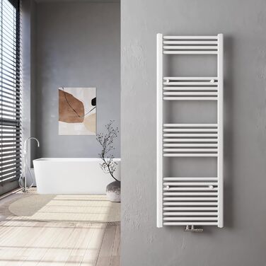 Білий рушникосушарний радіатор Heilmetz 50x120 см, 513 Вт, середнє підключення