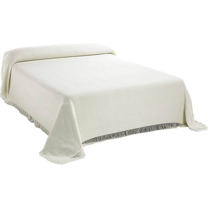 Покривало BEAUTEX - Бавовняна ковдра для вітальні, більш зручне, ніж покривало для дивана або дивана-покривало для ліжка - високоякісне покривало для ліжка (230 х 260 см, натуральне)