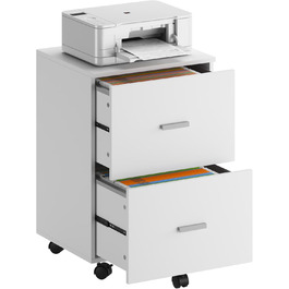 Шафа для документів SDHYL на 2 шухляди, мобільна, для A4/листів/legal документів, 46.2x40x67.5cm (Біла)