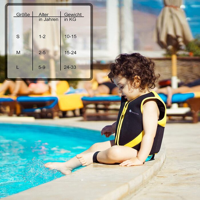 Дитячий плавальний жилет AQUATIME високої якості з неопрену на шнурку ремінь безпеки і плавки швидковисихаюча допомога для плавання / Купальники для хлопчиків і дівчаток (L)