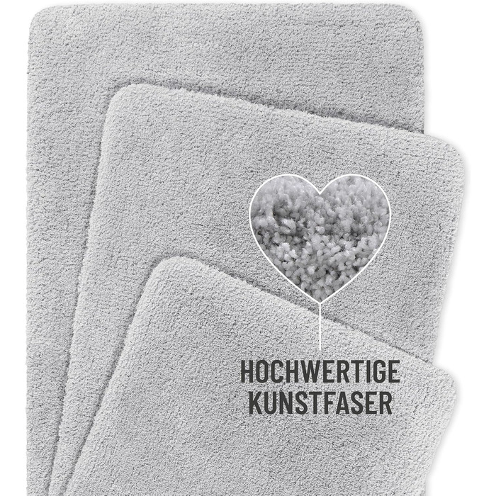 Килимок для ванної кімнати з м'якого флюсу, антиковзний, пральний, Porto Azzurro (55 x 65 см, 60 x 100 см, прямокутний)