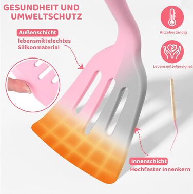 Набір кухонних аксесуарів 37 шт. з силікону, рожевий. Набір кухонних помічників, стійкий до високих температур, придатний для миття в посудомийній машині, з антипригарним покриттям