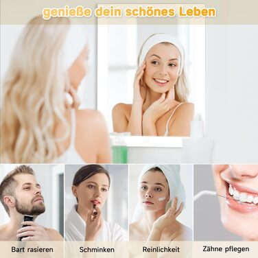 LED дзеркало для ванної кімнати SONNI 60x50 см з підсвічуванням, IP44, вертикальна/горизонтальна установка