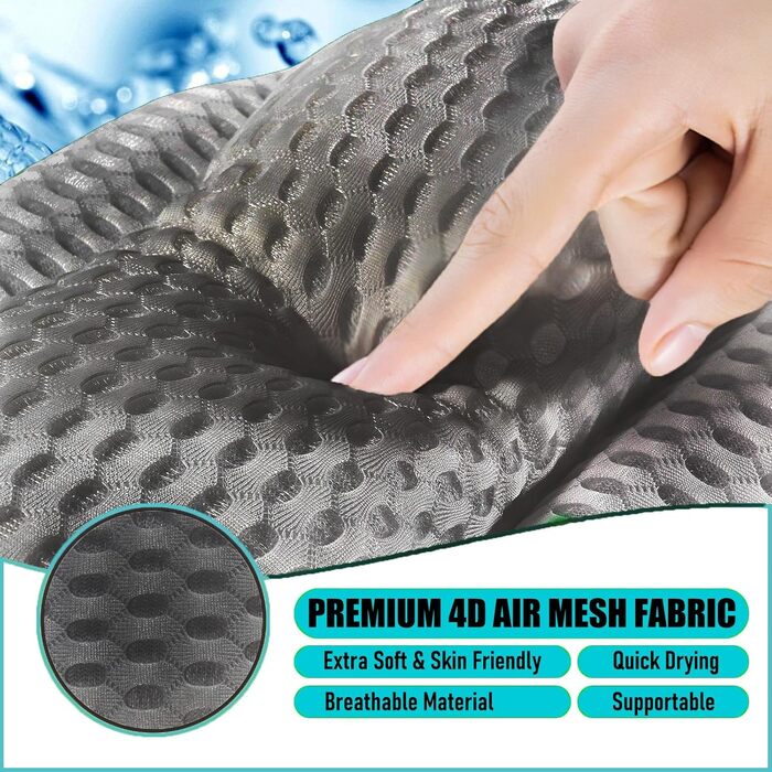 Подушка для ванни з піни Memory Foam, антиковзка, для шиї та спини, 4D вентиляція, 6 присосок, сіра