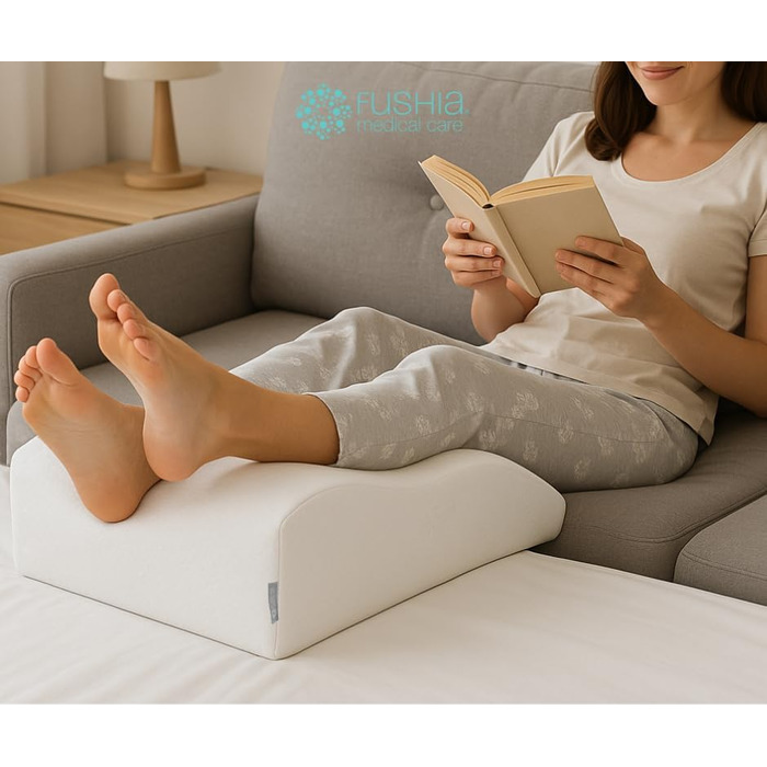 Ортопедична подушка для ніг з м'якої піни, для поліпшення кровообігу, знімний чохол (біла тканина)