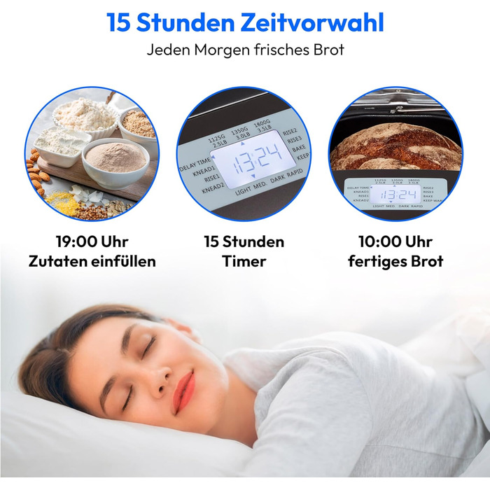 Хлібопекарня MEDION MD 12040: 20 програм, 1600г, 3 ступені пропікання, таймер