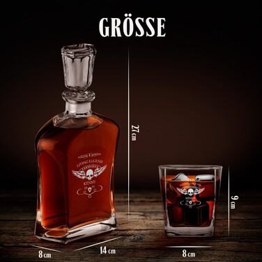 Віскі-карафа Maverton з гравіюванням + набір келихів (2/4/6) - 700 мл - Прекрасний подарунок для чоловіків