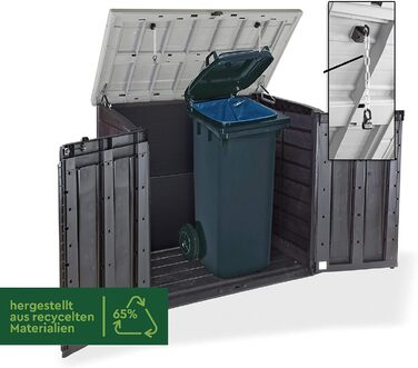 Ящик для сміттєвих баків Keter Store it Out Max, 1200 л, чорний/сірий, пластик