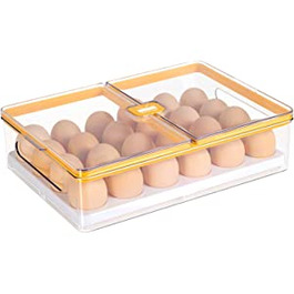 Ящик для зберігання яєць dingdongji з кришкою, контейнер для яєць для холодильника з 24 відділеннями, багатофункціональний ящик для яєць з висувною кришкою