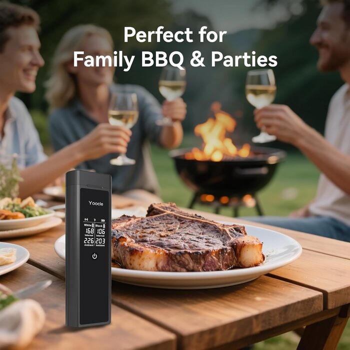 Бездротовий термометр для м'яса з Bluetooth та керуванням через додаток, термометр для гриля з подвійною сондами, IP67 водонепроникний, цифровий кухонний термометр для BBQ, духовки, гриля, копчення та смаження