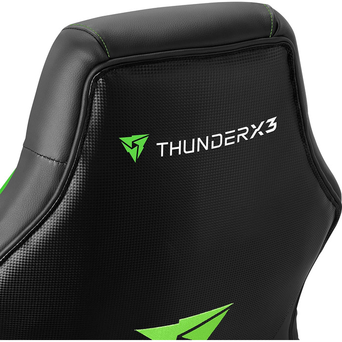 Ігрове крісло ThunderX3 EC1 комфорт та ергономіка для геймерів на ПК/консолях (чорний/зелений)