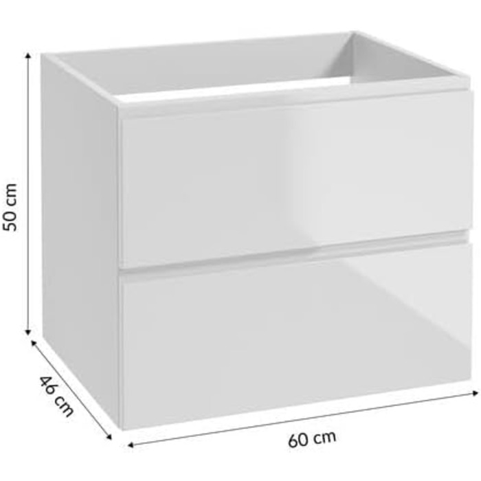 Тумба під ванну 60x50x45.8 см, білий/дуб, для умивальника