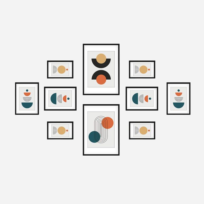 Набір фоторамок 5er Bilderrahmen DIN A4 з плексигласом для фото та портретів: рамка для встановлення та підвішування