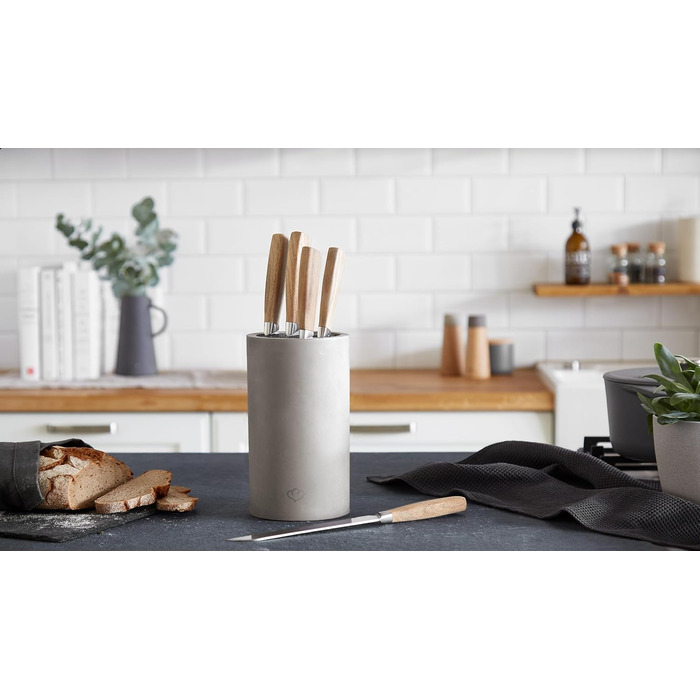 Набір ножів SpringLane 5 предметів + універсальний блок для ножів з висувним тримачем для щітки + набір ножів 5 предметів