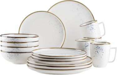 Набір кавових чашок MÄSER Serie Pintar (8 шт.) - порцеляновий сервіз, блакитний, вінтажний стиль