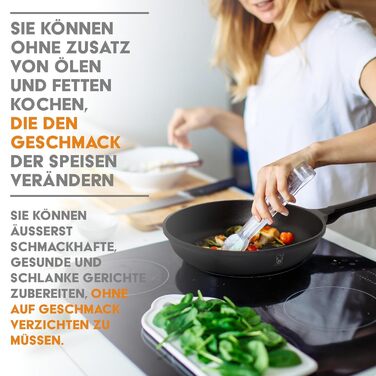 Сковорода-гриль Stone&Stone 28x28 см | Професійна сковорода для стейків | Німецьке антипригарне покриття GREBLON C3+ без PFOA | Знімна ручка | Підходить для індукції, газу та духовки | Для приготування барбекю з щипцями (24 см)