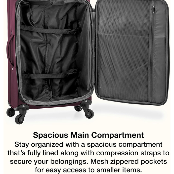 Чемодан U.S. Traveler Anzio Softside Розширюваний Spinner, 22 дюйми, блакитно-зелений