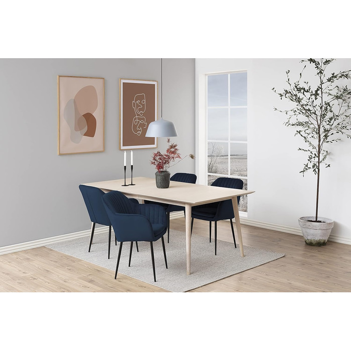 AC Design Furniture стілець Wendy, темно-синій/чорний, велюр/метал, 57x61x83 см