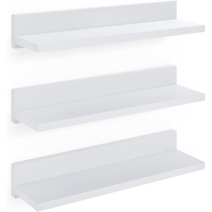 Набір полиць настінних Wandregal 39 см (3 шт) - білі полиці для спальні, ванної, кухні, офісу