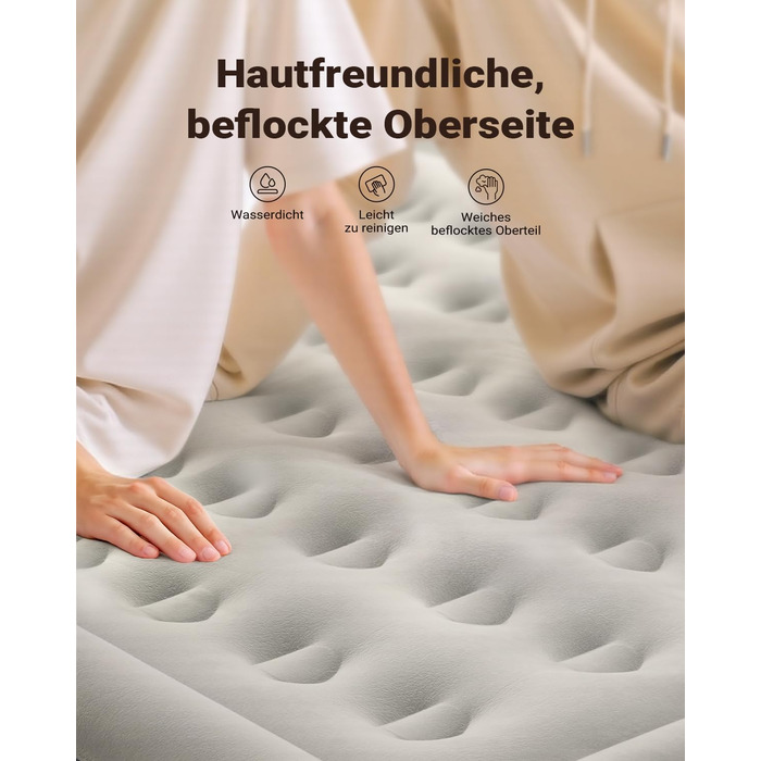 Надувне ліжко iDOO для 2 осіб з електричним насосом, 152x203x38 см, 295 кг, для кемпінгу