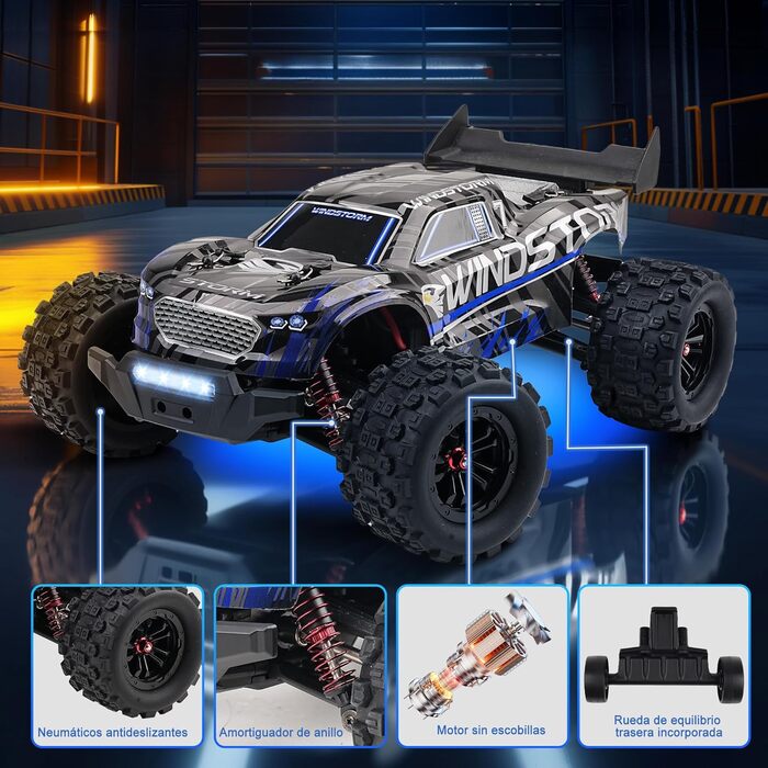 Радіокерований позашляховик 1:18 High-Speed 40 км/год RC Авто 2.4GHz 4WD для дітей та дорослих, з двома акумуляторами, фіолетовий