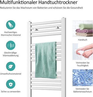 Рушникосушка EMKE Badheizkörper 1000x400 мм, біла, 356W