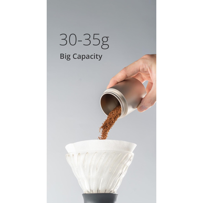 Кавомолка 1Zpresso J срібна, 35 г, з конічним жорном з нержавіючої сталі та регулюванням помелу