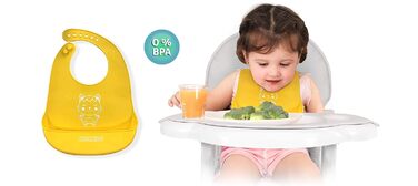 Дитячий стільчик Ricokids Sinco 5в1 - регульований, з функцією гойдання та нахилом спинки (сірий)