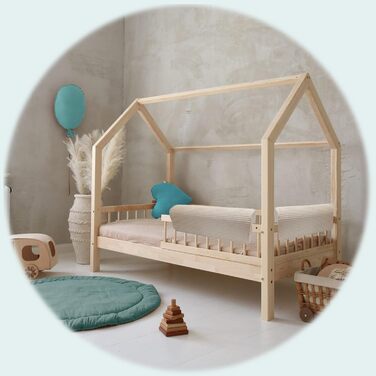 Захист для ліжечка дитячого бортик-подушка від випадання (бежевий, 120 см) Бежевий велюр