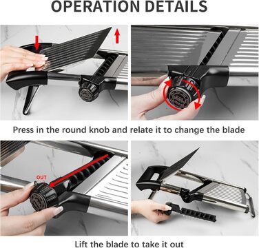 Мандоліна для нарізки овочів, овочевий слайсер, нарізчик картоплі, слайсер для кухні з нержавіючої сталі, набір для нарізки овочів, цибулі, помідорів, Julienne, захисні рукавички