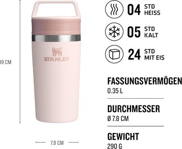 Термокружка Stanley Cafe з нержавіючої сталі - 0.35л (Rose Quartz) - для кави та напоїв на виніс