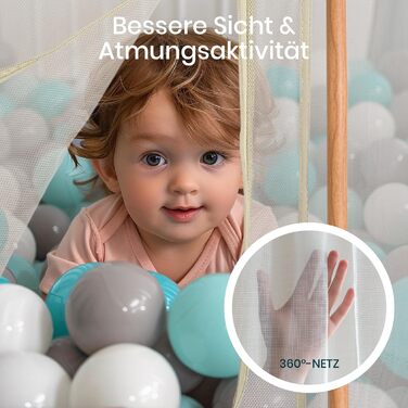 Дитячий портативний ігровий центр Tutti Bambini Laufstall - ігровий майданчик з сіткою 360°, механізмом швидкого складання, дверцятами на блискавці, килимком та сумкою для перенесення, 135 x 135 x 75 см (Бежевий)