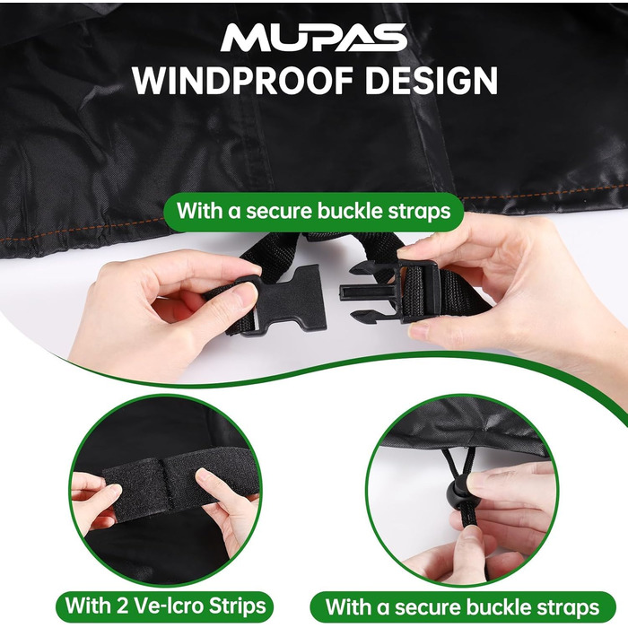 Захисний чохол для садово-патіо меблів, водонепроникний, 420D Oxford, для саду, тераси, чорний (230 x 165 x 80 см)