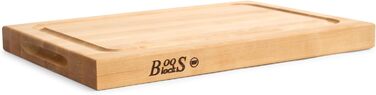 Кленова обробна дошка Boos Blocks BBQBD Pro Chef - 46x34cm - канавка для соку, можна використовувати з обох сторін, втоплені ручки.