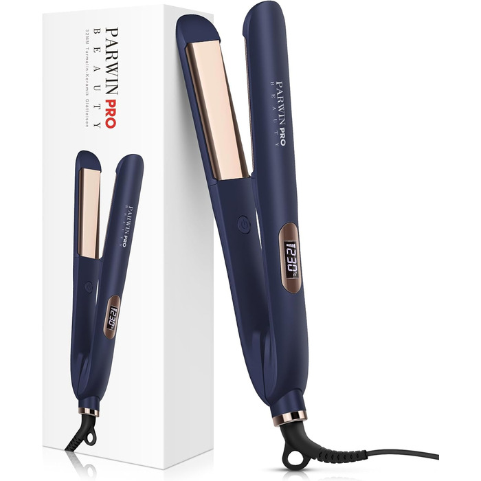 Випрямляч для волосся 2 в 1 та іонний випрямляч PARWIN PRO BEAUTY Hair Straightener, випрямляч з нанотитановим покриттям, широка шовковиста нагрівальна пластина, з РК-дисплеєм, 130C-230C