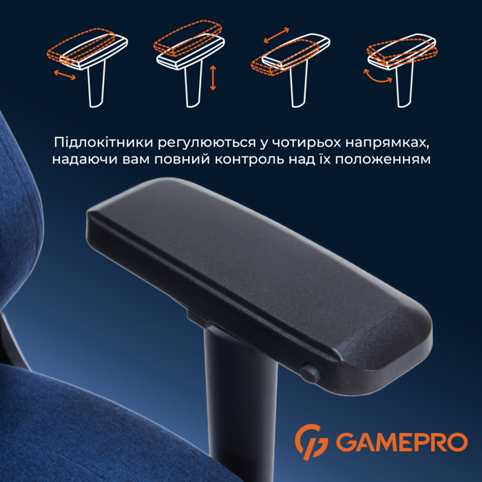 Крісло ігрове GamePro FGC750DB Fabric Dark Blue