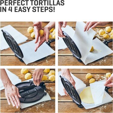 Пресс для тортилій Uno Casa - прес для тако, з бонусним папером для випікання (100 шт.)