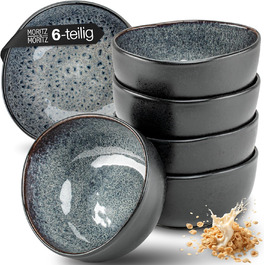 Набір органічних мюслі-мисок Moritz & Moritz (6 шт.), сірий колір, кераміка, 500 мл, сучасний дизайн, стійкий до миття в посудомийній машині
