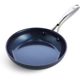 Керамічна сковорода з антипригарним покриттям Blue Diamond, 20,3 см, без вмісту PFAS, можна мити в посудомийній машині та використовувати в духовці, сіра