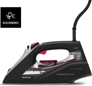 Праска Taurus 2800 Вт з регулюванням температури та подачі пари, керамічна підошва, система захисту від накипу та Anti-Drop, водяний спрей
