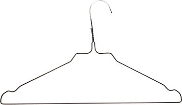 Металева вішалка для одягу Hagspiel, дротяна вішалка з високоякісним цинковим покриттям, біле порошкове покриття з виступом і виїмками на спідниці (20 шт.) австрійського виробництва (100 шт. 2,3 мм чорного кольору)