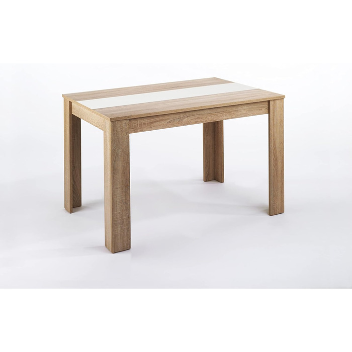 Обідній стіл byLIVING Nori: сучасний дизайн, ефект дуба, стільниця чорного або білого кольору, 140 x 80 см, висота 75 см