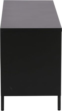 Тумба під телевізор Skyl Тумба під телевізор з низькою дошкою для телевізора Комод чорний з 2 дверцятами та 2 відділеннями для зберігання металевий 55 x 118 x 40 см з кабельним виходом для вітальні