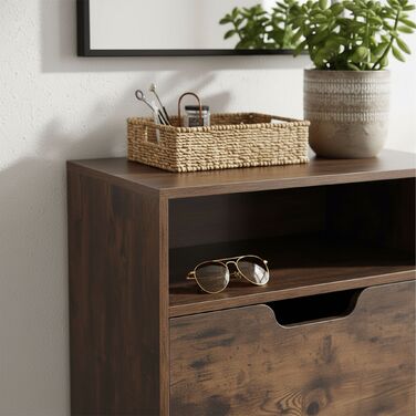 Взуттєва шафа Relaxdays з відкидною дверцями та відкритою полицею